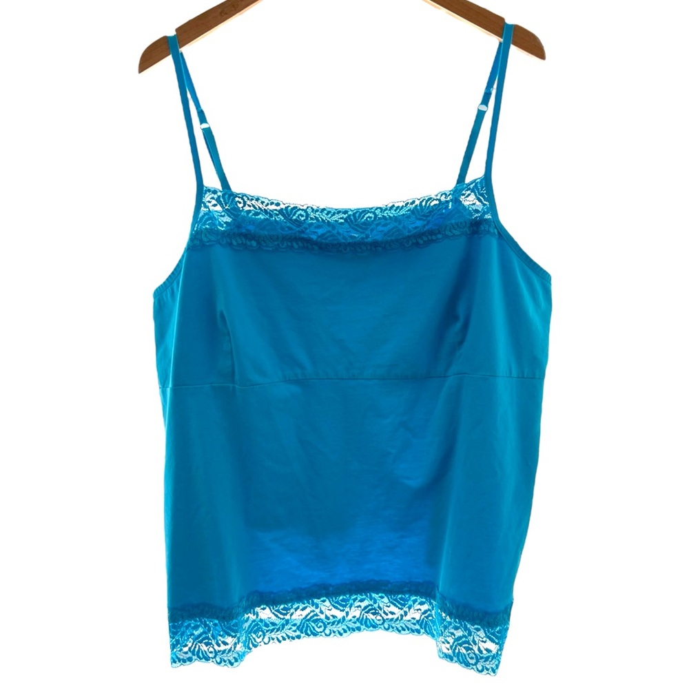 Apt. 9 Essentials Women 3X Blue Babydoll Tank Y2K Lace Summer Cami Fairy Beach